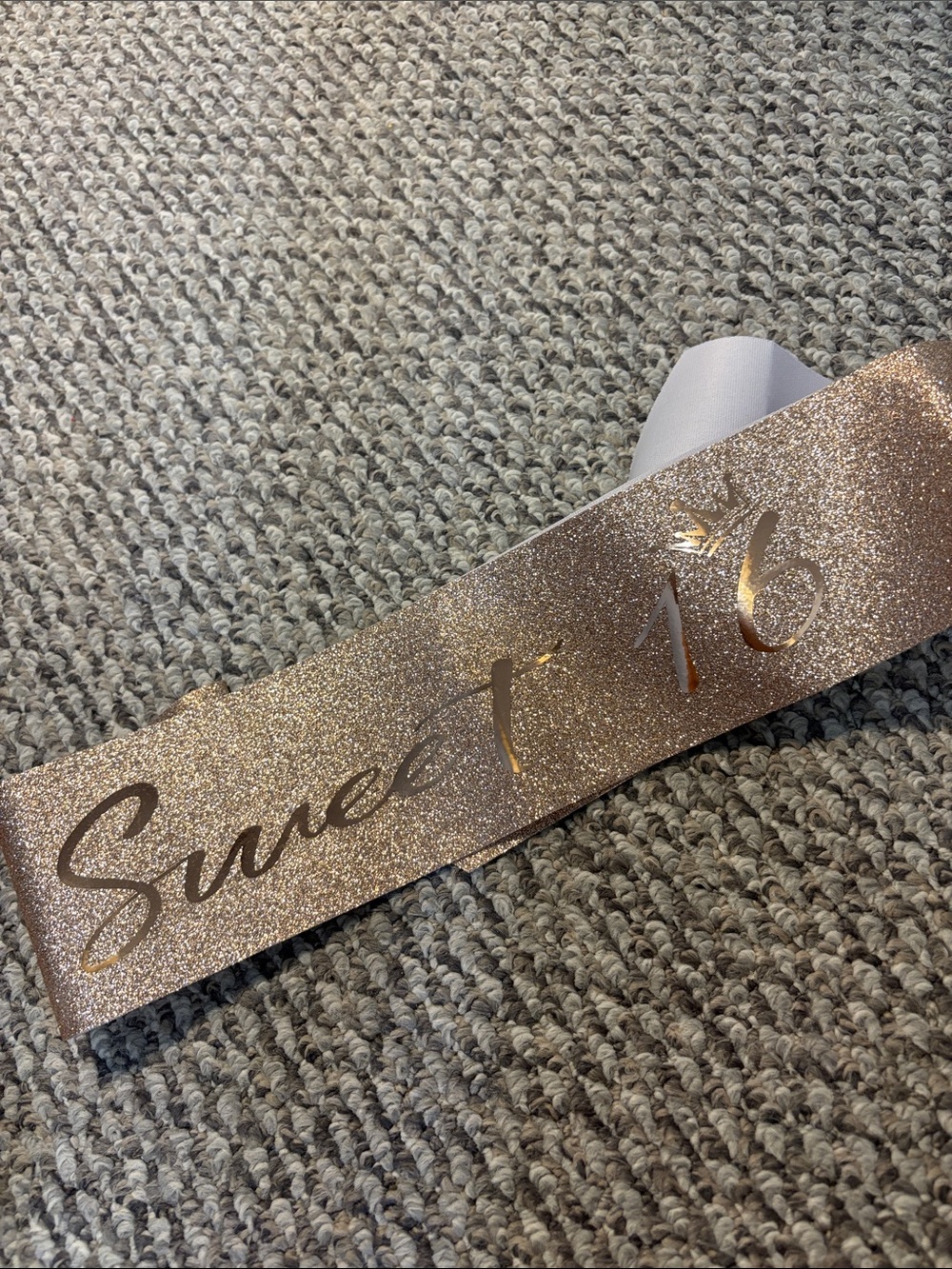 Sweet 16 Glitter Sash in Rose Gold